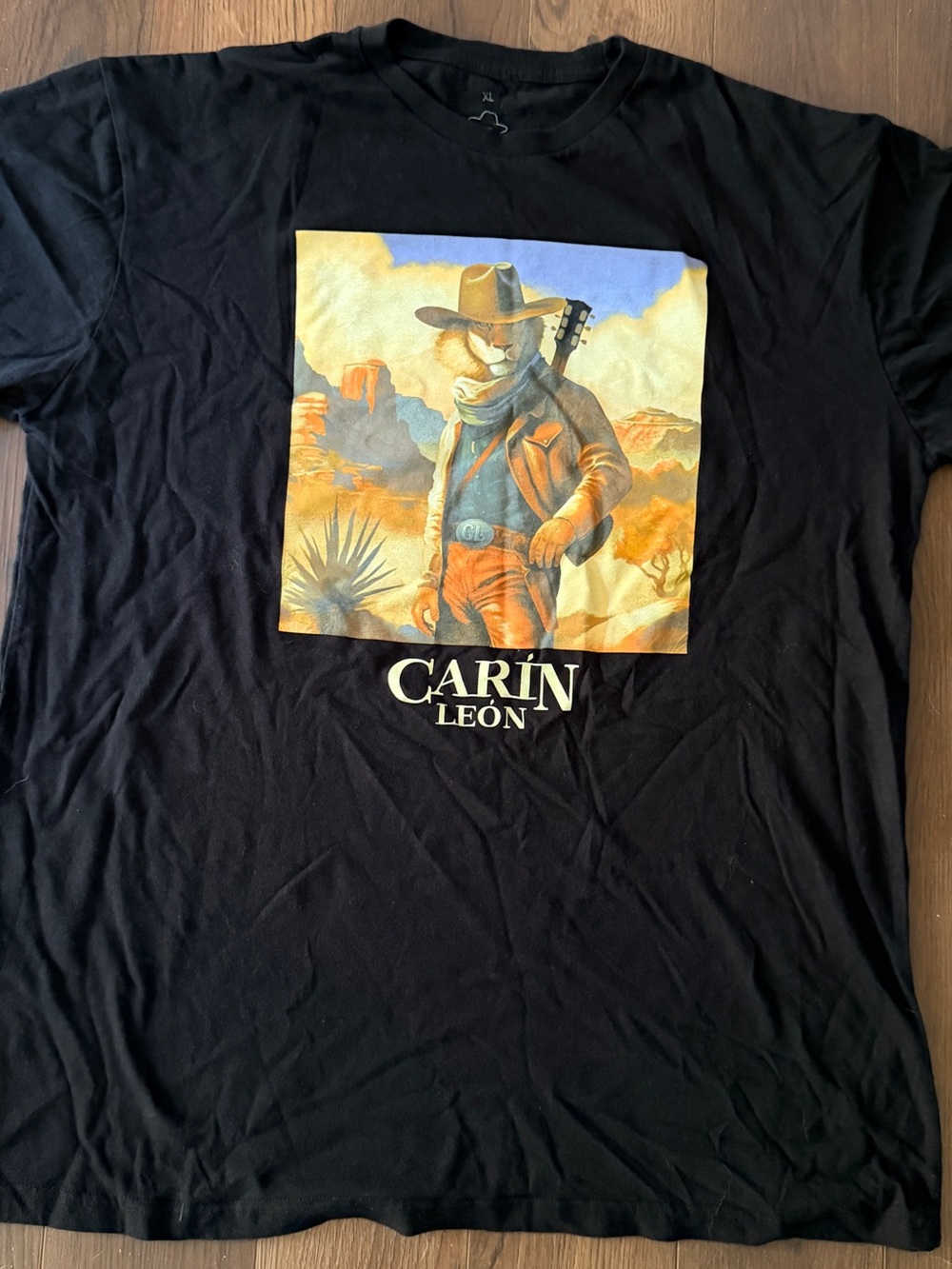 CARIN LEON Men's Black Short-Sleeve Graphic Tee - Desert Cowboy Artwork